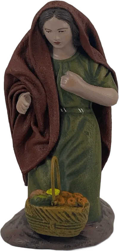 Shepherdess with Basket – nativity figure by Belenes Puig