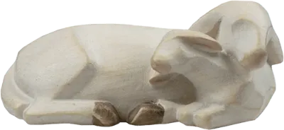 Lying Sheep with Lamb – nativity figure by Rowi Sculptures