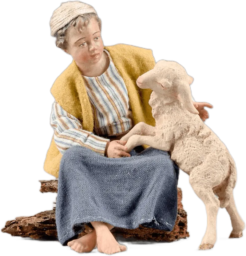 Boy with Lamb – nativity figure by Original Heide