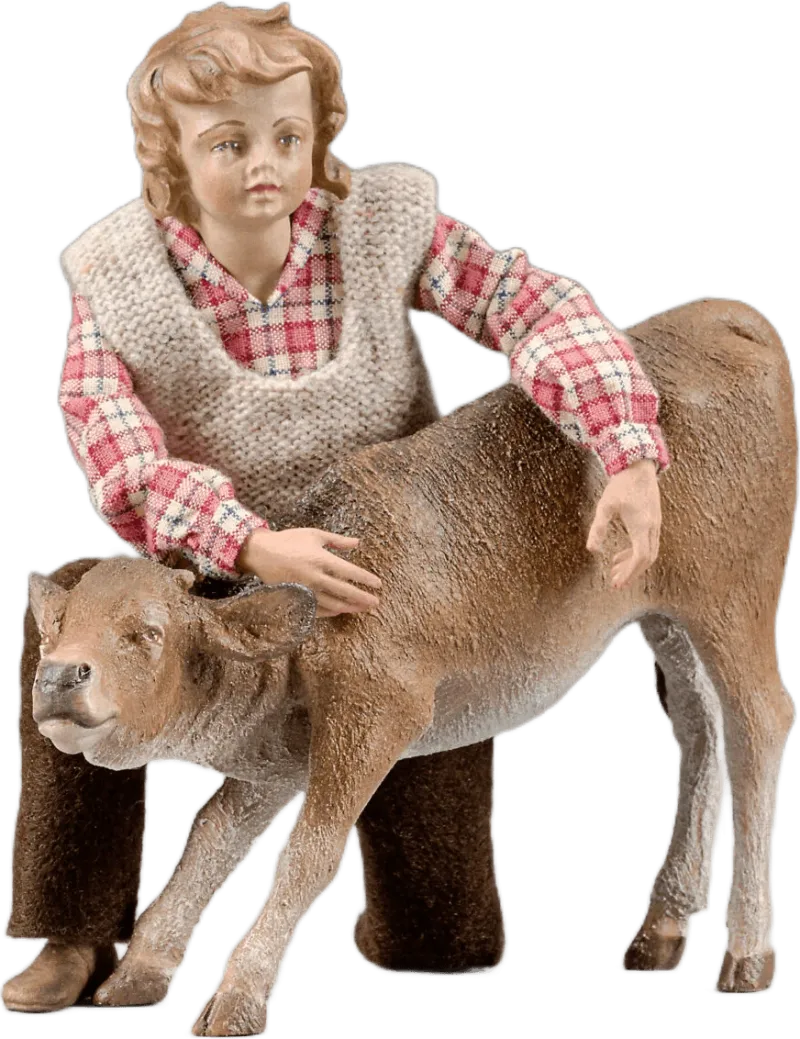 Boy with calf – nativity figure by Original Heide