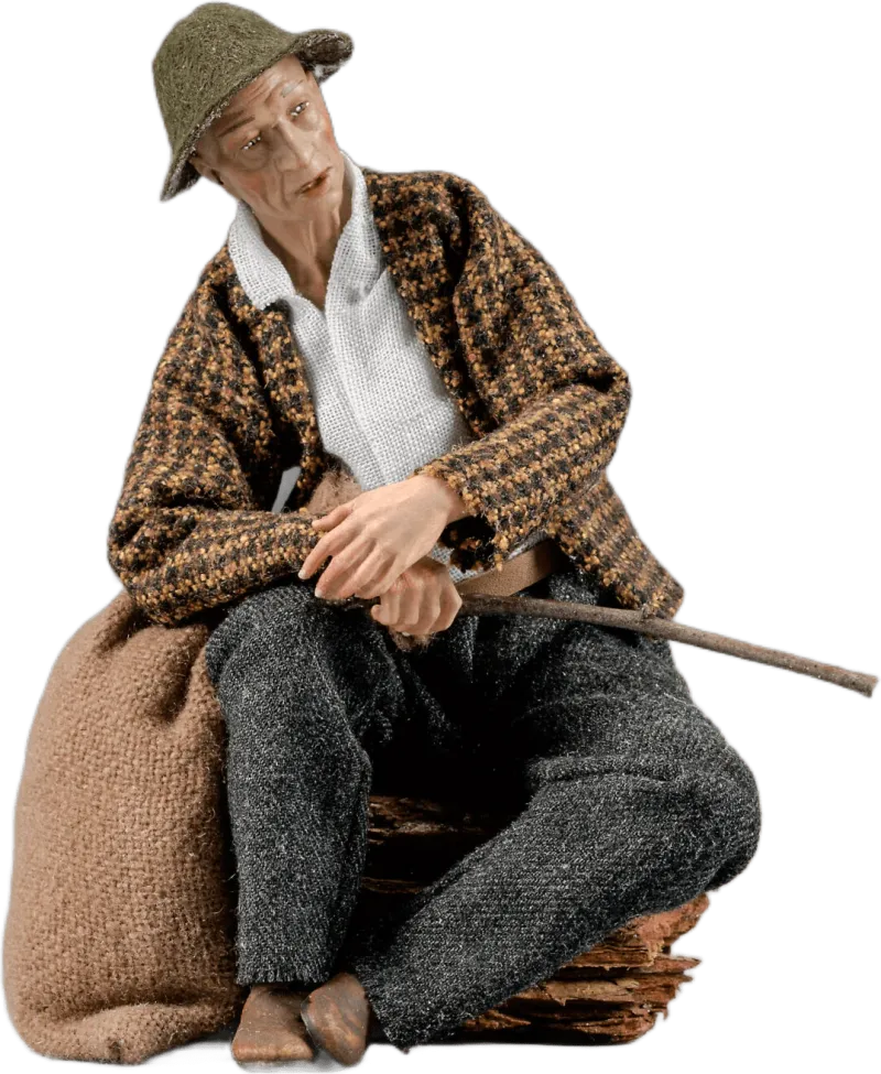 Old man sitting – nativity figure by Original Heide