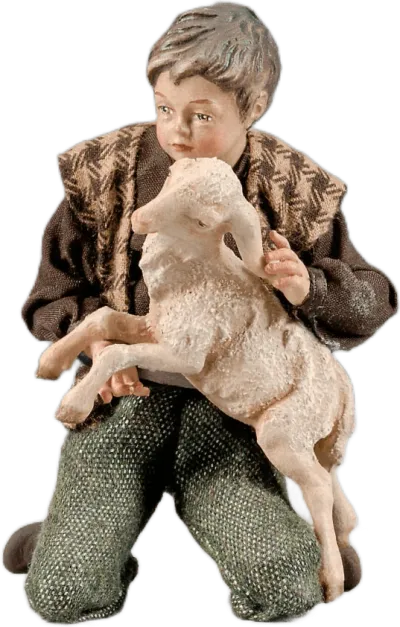 Boy with Lamb – nativity figure by Original Heide