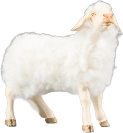 Sheep with wool white – nativity figure by Original Heide