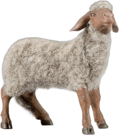 Sheep with wool gray – nativity figure by Original Heide