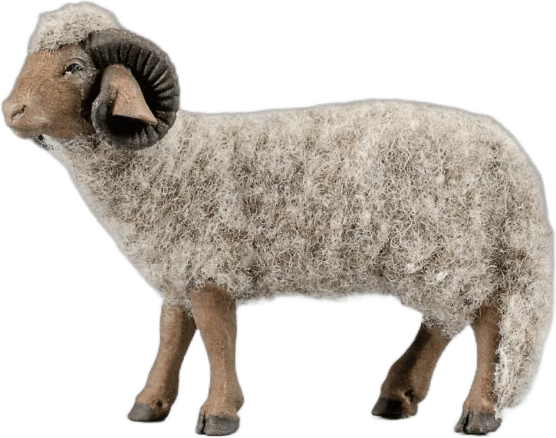 Ram with wool gray – nativity figure by Original Heide