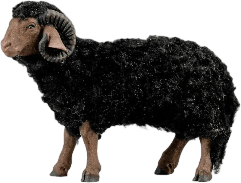 Ram with wool black – nativity figure by Original Heide