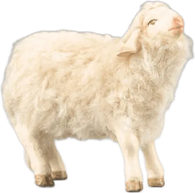 Lamb with wool beige – nativity figure by Original Heide