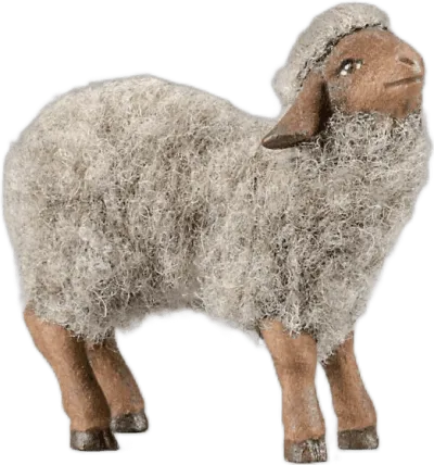 Lamb with wool gray – nativity figure by Original Heide