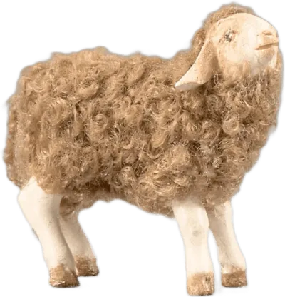 Lamb with wool brown – nativity figure by Original Heide