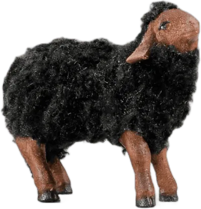 Lamb with wool black – nativity figure by Original Heide