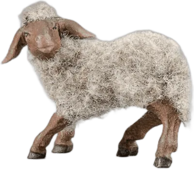 Lamb left with wool gray – nativity figure by Original Heide