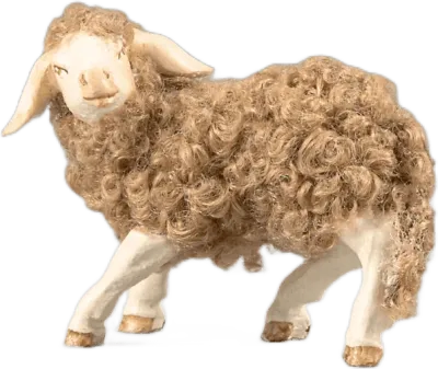 Lamb left with wool brown – nativity figure by Original Heide