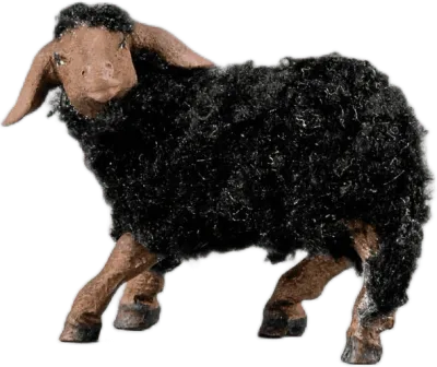 Lamb left with wool black – nativity figure by Original Heide