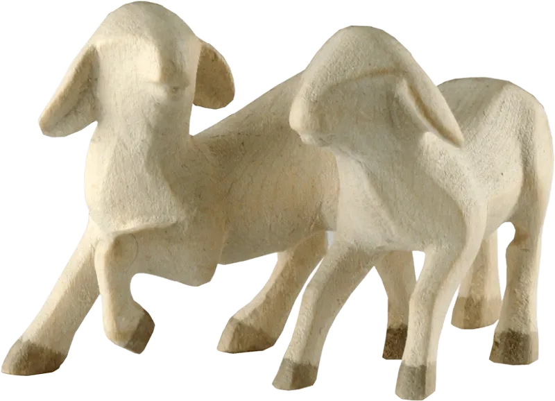 Two Lambs – nativity figure by Rowi Sculptures