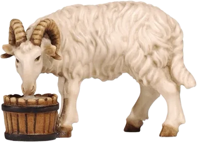 Ram with Bucket – nativity figure by Pema Woodcarvings