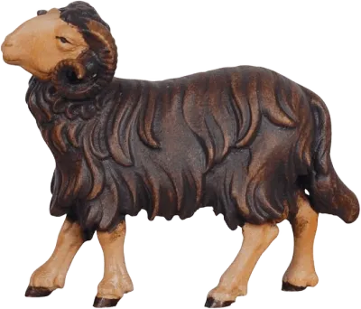 Dark Ram Looking Left – nativity figure by Pema Woodcarvings