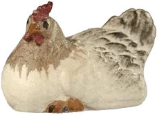 Hen Lying – nativity figure by Pema Woodcarvings