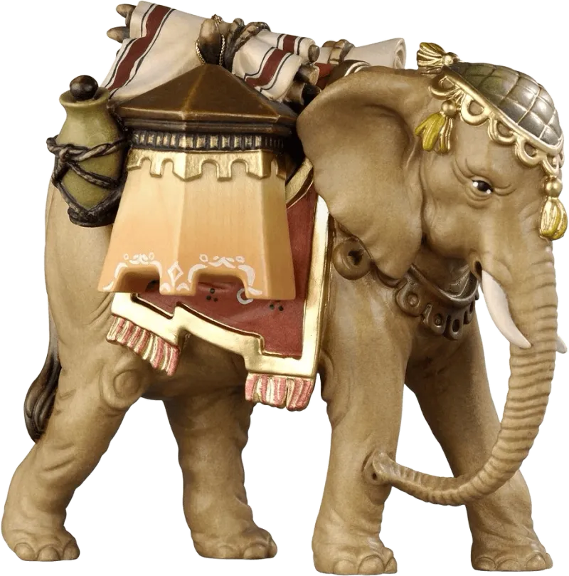 Elephant with Luggage – nativity figure by Pema Woodcarvings