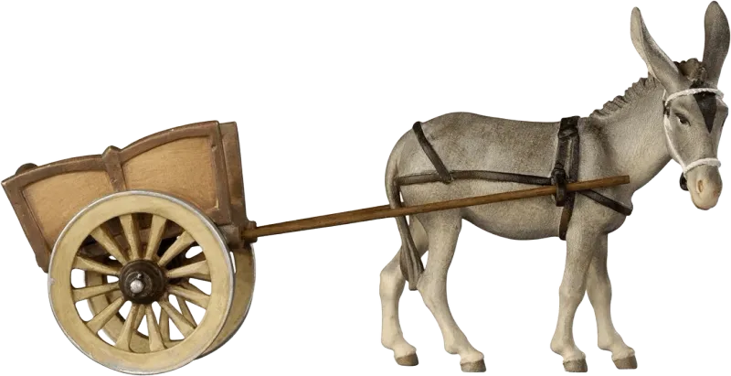 Donkey with Cart – nativity figure by Pema Woodcarvings