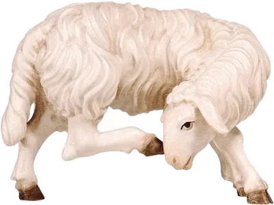 Sheep Scratching – nativity figure by Pema Woodcarvings