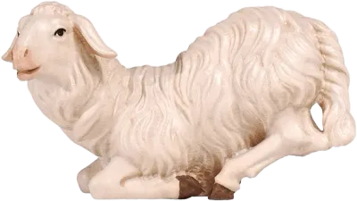 Sheep Kneeling – nativity figure by Pema Woodcarvings