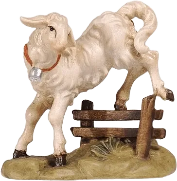 Lamb Jumping – nativity figure by Pema Woodcarvings