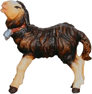 Dark Lamb Standing – nativity figure by Pema Woodcarvings