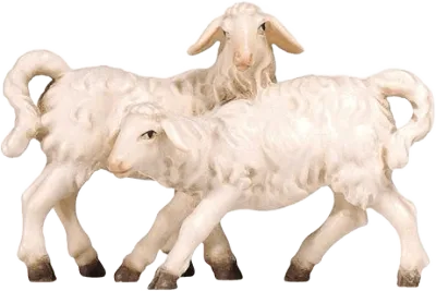 Pair of Lambs – nativity figure by Pema Woodcarvings