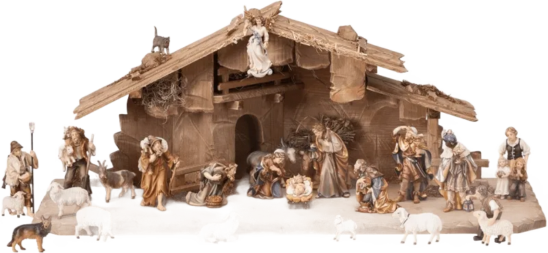 25pc Nativity Set – Holy Night Stable by Pema Woodcarvings