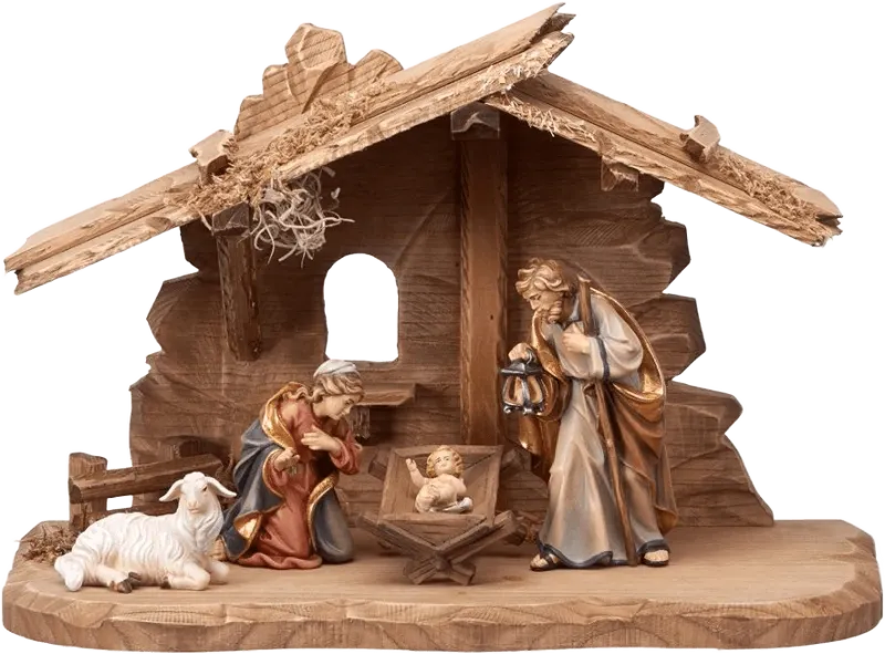 6pc Nativity Set – Tyrolean Stable by Pema Woodcarvings