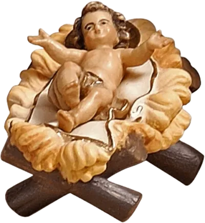Infant Jesus in Manger – Holy Family nativity figure by Pema Woodcarvings