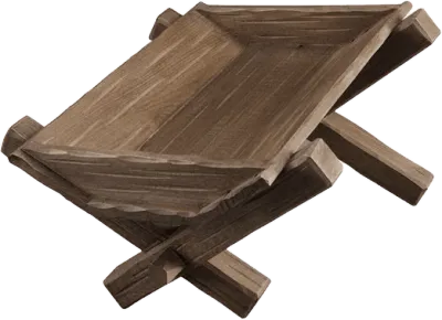 Rustic Manger – nativity accessory by Pema Woodcarvings