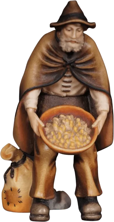 Shepherd Feeding Animals – nativity figure by Pema Woodcarvings