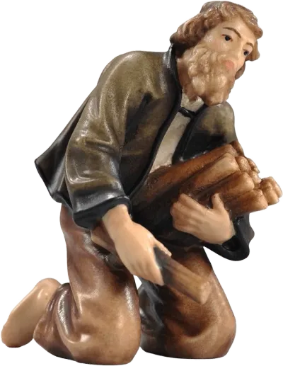 Shepherd at Campfire – nativity figure by Pema Woodcarvings